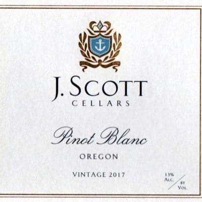 2021 J. Scott Cellars Pinot Blanc Willamette Valley, Oregon
