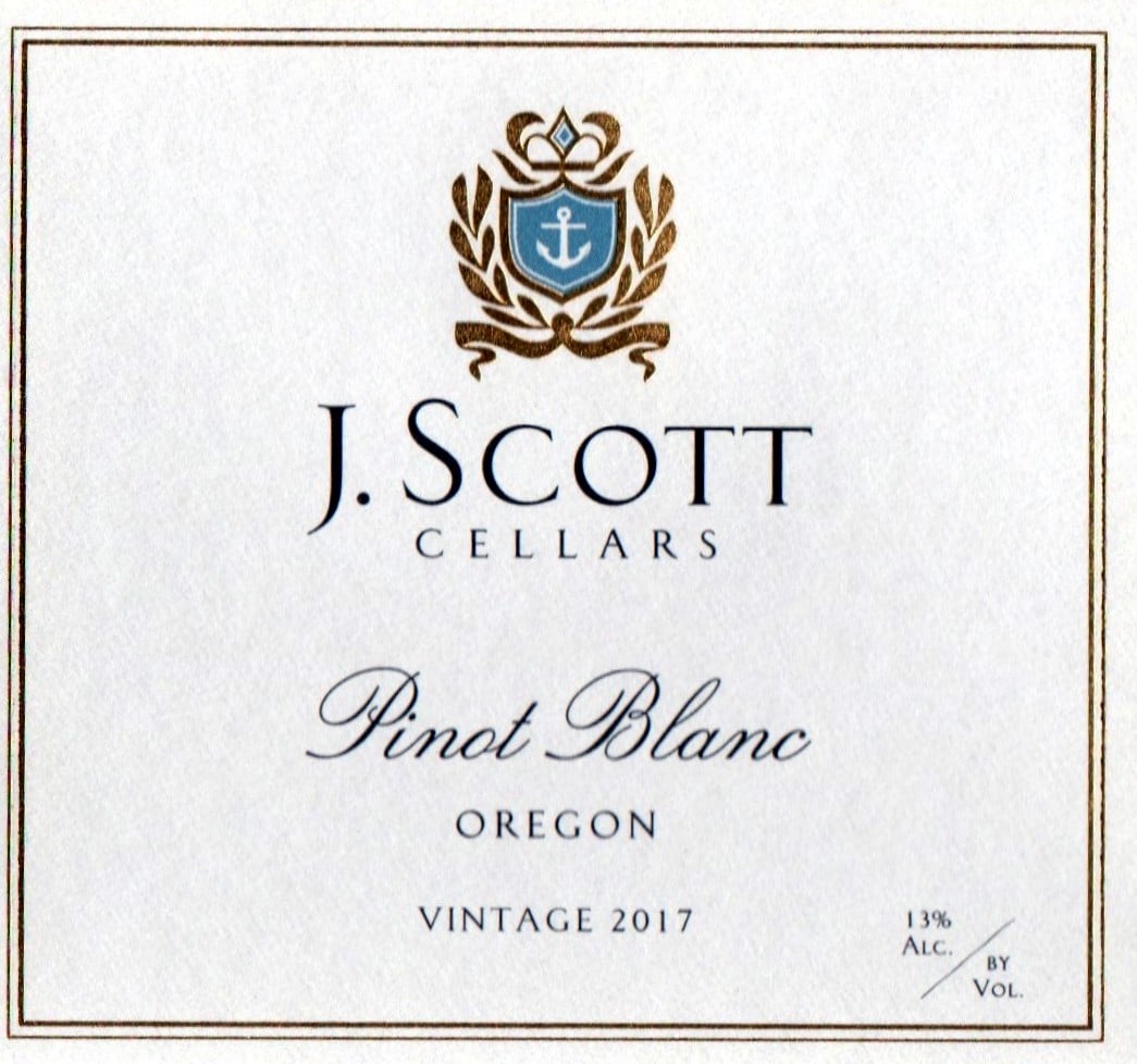 2021 J. Scott Cellars Pinot Blanc Willamette Valley, Oregon