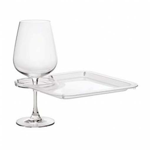 Wine Party Plates with Wine Glass Holder – Round or Square- Imprint