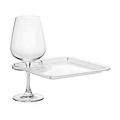Wine Party Plates with Wine Glass Holder – Round or Square