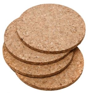 Cork Coasters, Round Set of 4