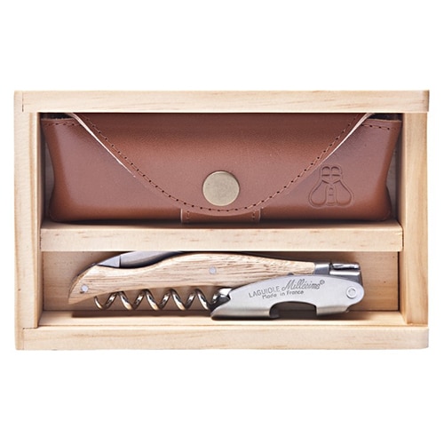 Laguiole Millésime Waiter’s Corkscrew Set- French Oak Handle – Engrave