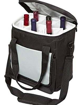 Six-Bottle Shoulder-Strap Wine Tote
