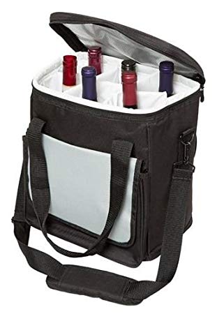 Six-Bottle Shoulder-Strap Wine Tote