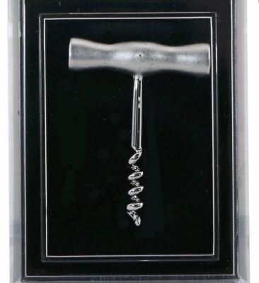 “T” Handle Corkscrew Pin,  Silver
