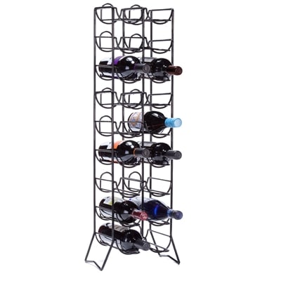 SCAFFOVINO 18 BOTTLE FLOOR RACK, BLACK