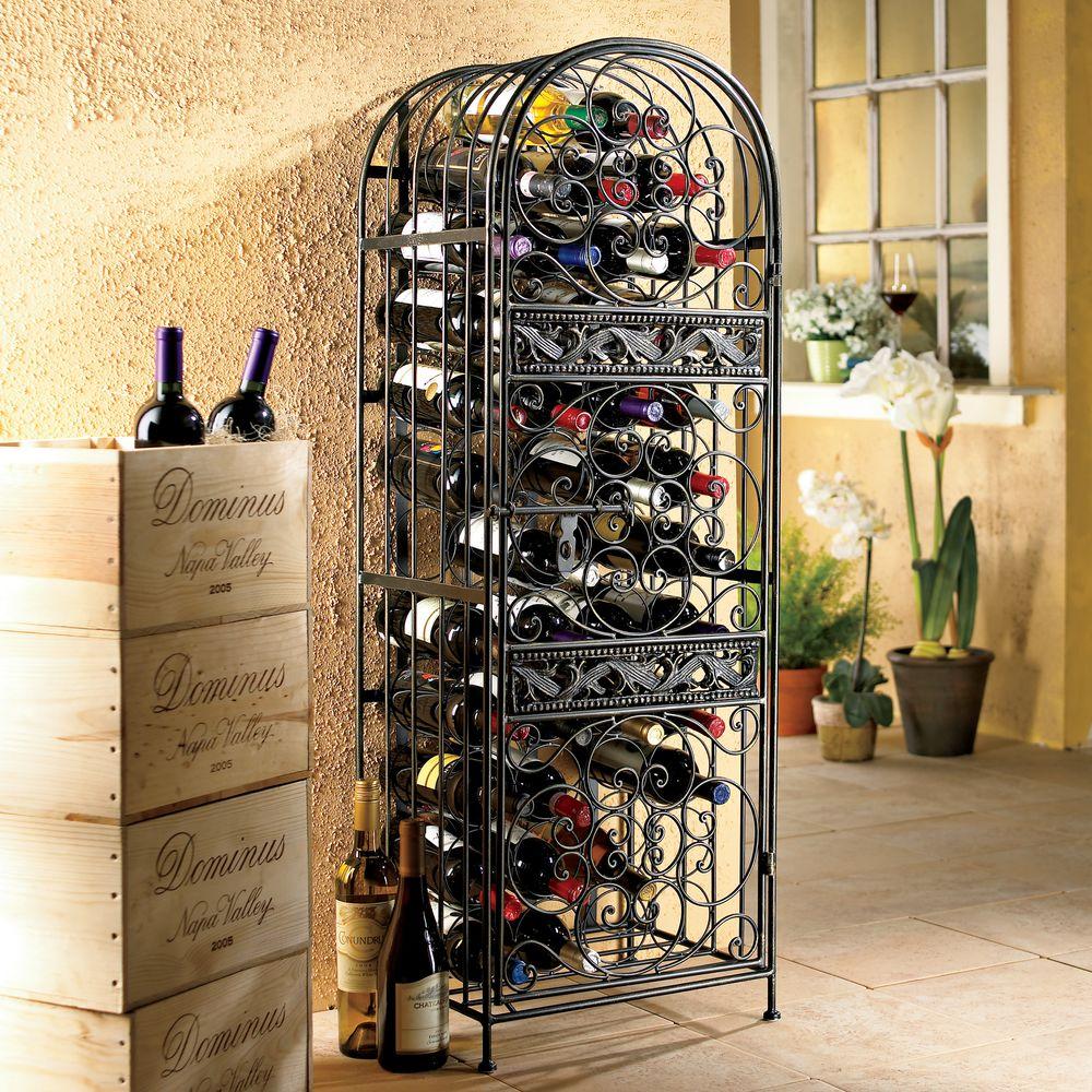 Locking Wine Jail Ornate Design 45 Bottles