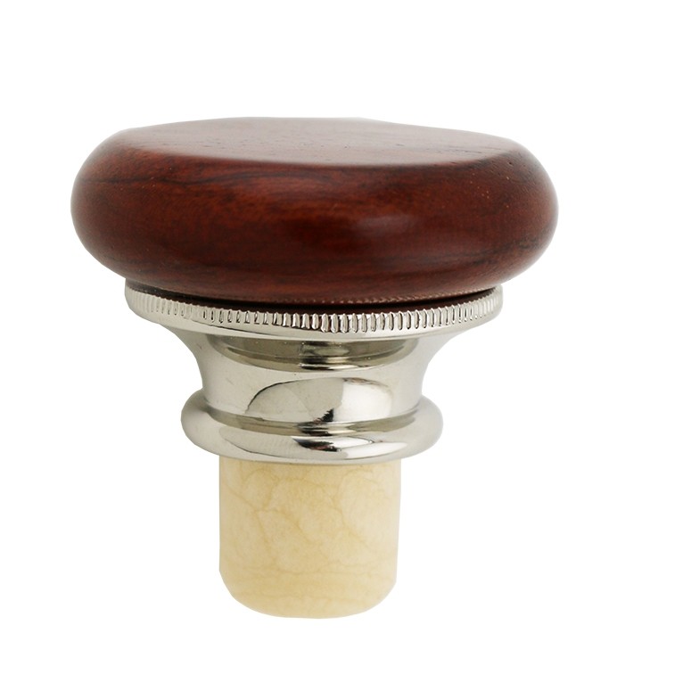 Rosewood Flat Top Plastic Cork Stopper- Engrave