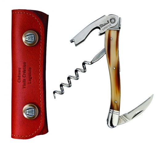 Chateau Laguiole Waiter’s Corkscrew – Brown Horn Tip- Engrave