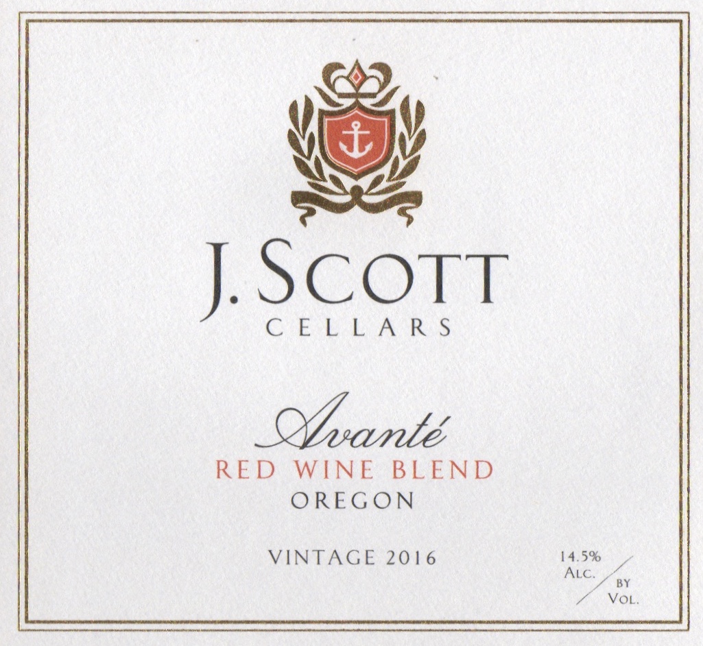 J. Scott Cellars Avante Red Blend 2016 Rogue Valley, Oregon