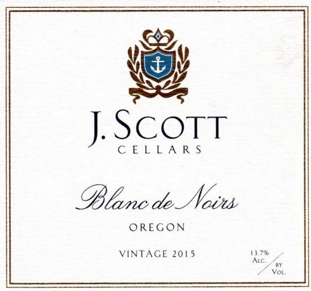 J. Scott Cellars Blanc de Noir 2015, Rogue Valley, Oregon