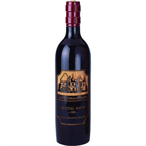 Cellarmaster’s™ Wood Bottle Peppermill, Dark, Bordeaux Bottle Shape – Engraved