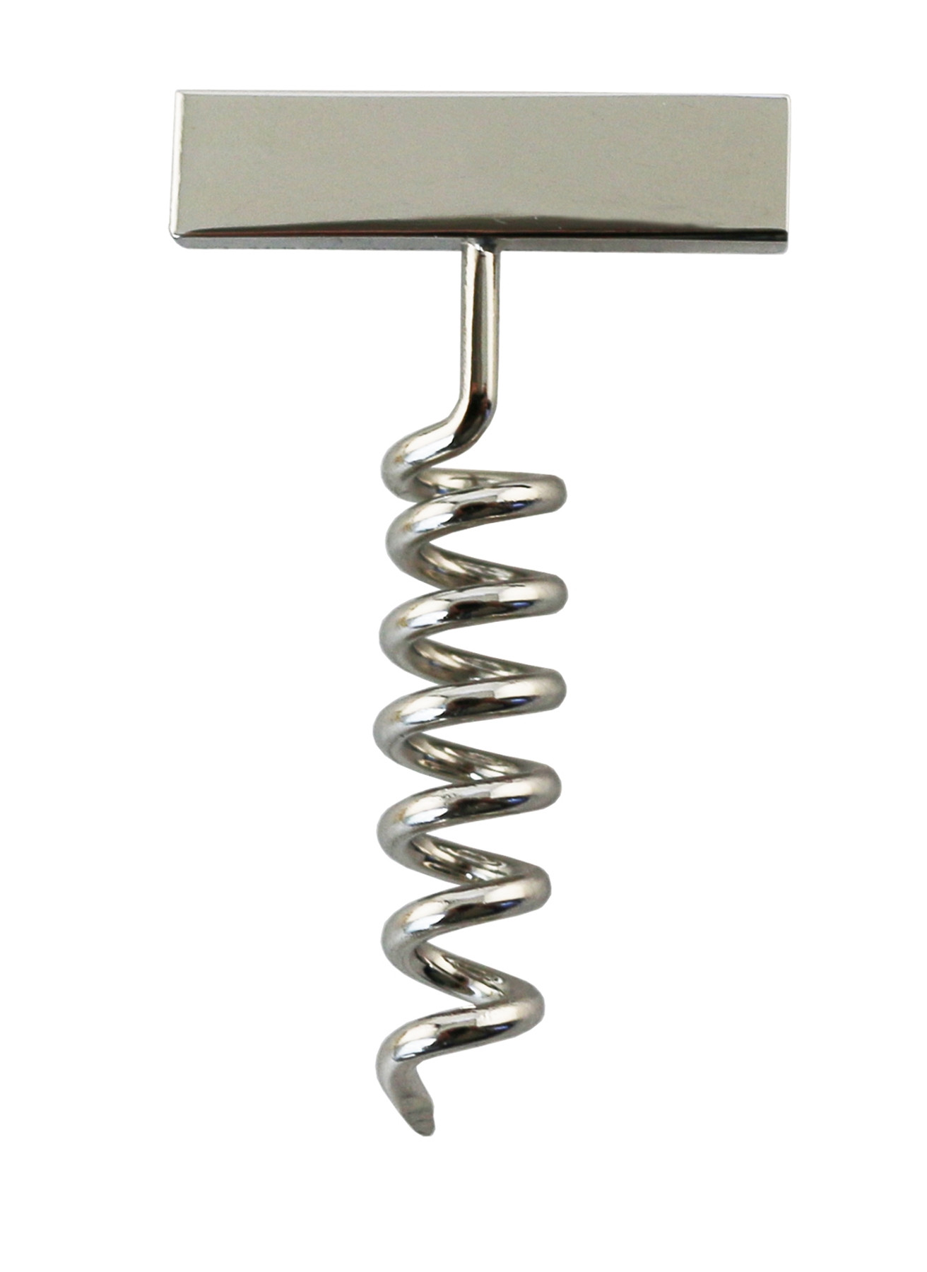 Corkscrew Lapel Pin, Nickel Plated